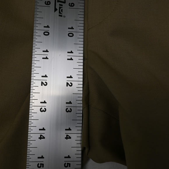 Nautica 33x30 Khaki 100% Wool Pleated Cuffed Baggy High Waist Mens Pants - Picture 3 of 9